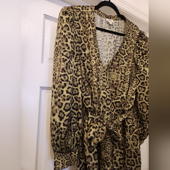 Jonny Cota Skingraft Making the Cut Green Leopard Animal Print Satin Jumpsuit XL - Picture 7 of 10